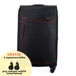 Large soft luggage L Solier STL1651 black-red