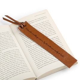 Personalized leather bookmark red