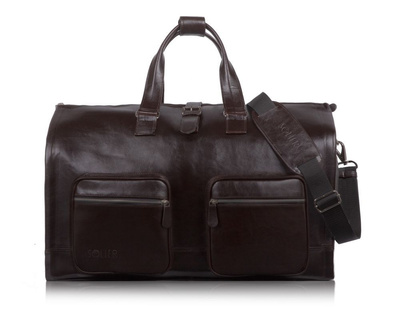 Genuine leather men's garment bag SL18 Harlow Brown