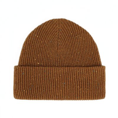 Ciepła wełniana czapka 100% wełny NORDIS jasny brąz