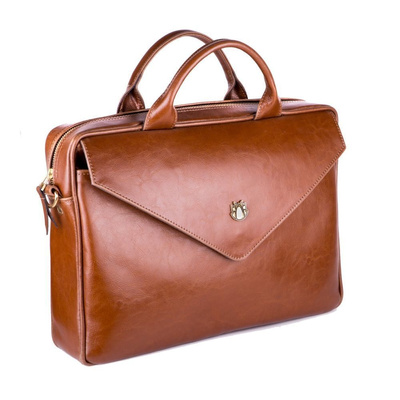 Genuine leather woman's laptop bag FL15 Positano vintage brown