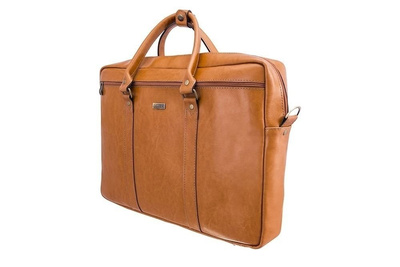 Cogniac leather shoulder laptop bag KILBRIDGE