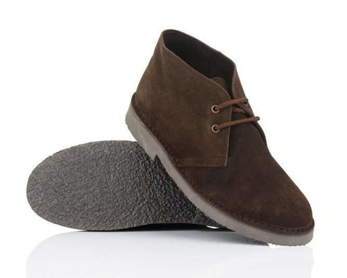 Men's stylish leather Chukka shoes / boots dark brown M467DBS