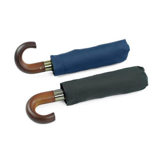 Składany mały parasol z odblaskowymi elementami - czarny