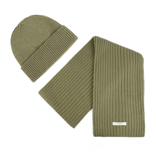 Wełniana czapka 100% wełny MERIN - khaki