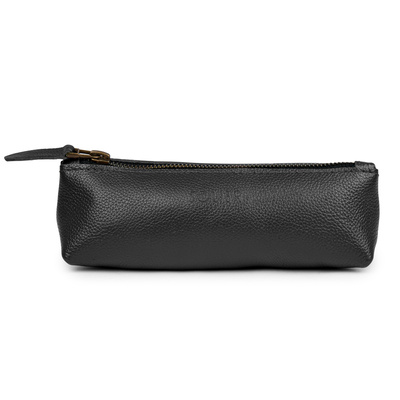 Leather pencil case Solier SA51 black