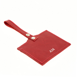 Personalized genuine leather spectacle case Solier SA37 maroon