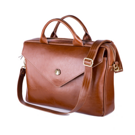 Genuine leather woman's laptop bag FL15 Positano vintage brown
