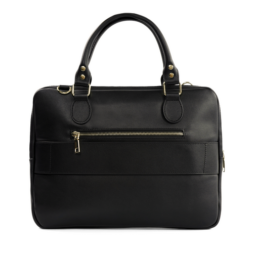 Genuine leather woman's laptop bag 13,3'' FL26 Alcamo black with snake pattern