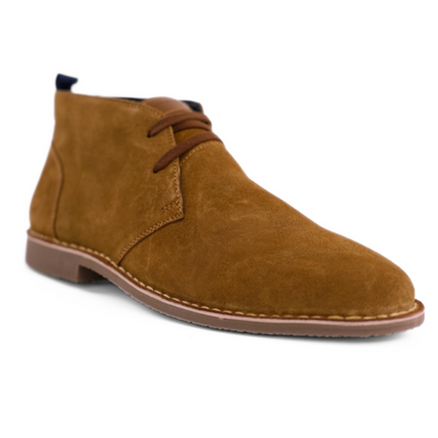 Men's stylish leather Chukka shoes / boots dark brown M467DBS
