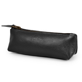 Leather pencil case Solier SA51 black