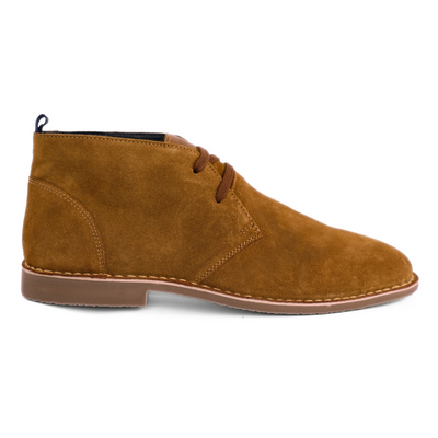 Men's stylish leather Chukka shoes / boots dark brown M467DBS