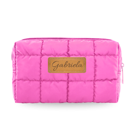 Personalizowana pikowana kosmetyczka - ciemny róż