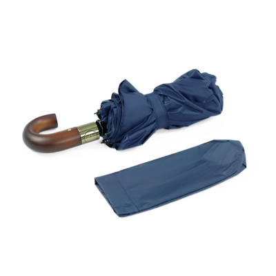 Składany mały parasol z odblaskowymi elementami - granatowy