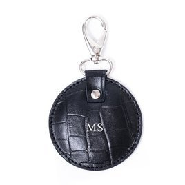 Personalised leather key ring Solier SA27 black snake