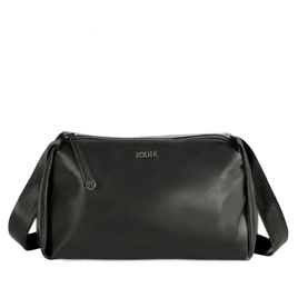 Genuine leather woman's laptop bag FL25 black with snake pattern