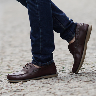 Men's stylish leather Chukka shoes / boots dark brown M467DBS