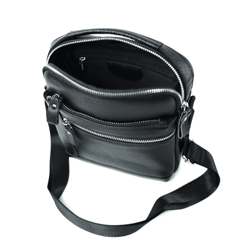 Męska torba listonoszka skórzana SL35 MOSS czarna