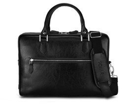 Genuine leather laptop bag with luggage holder Solier SL23 Easton