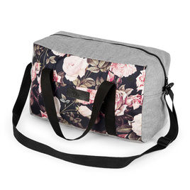 Carry-on bag Solier STB01 40x25x20 LIGHT GREY+ ROSES