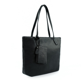 Torba damska skórzana shopper Solier FL34 Rillia czarna