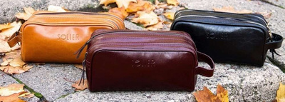 Elegant leather men's beauty bag SOLIER SZETLAND