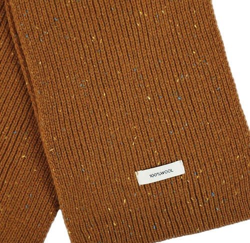 Ciepły wełniany szalik 100% wełny NORDIS jasny brąz