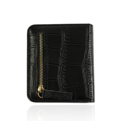 Genuine leather woman's laptop bag FL25 black with snake pattern