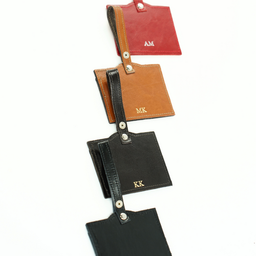 Personalized genuine leather spectacle case Solier SA37 maroon