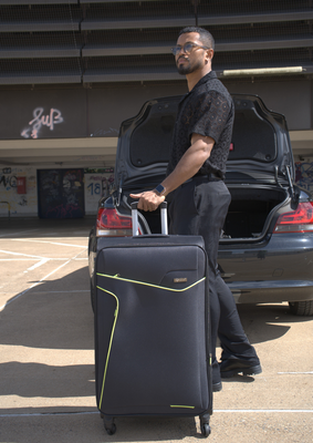 Large soft luggage L Solier STL1651 black-green