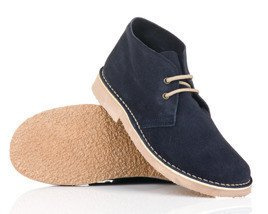 Men's stylish leather suede Chukka shoes/boots navy