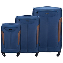 Soft luggage set Solier STL1801 navy-brown