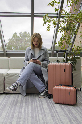 Cosmetic travel case ABS STL902 pink