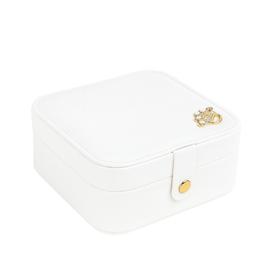 Personalizowana duża szkatułka na biżuterię - jasny beż