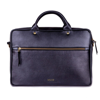 Genuine leather woman's laptop bag FL15 Positano black