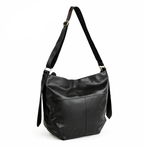 Skórzana torba shopper hobo Solier FL46 SELINE czarna 