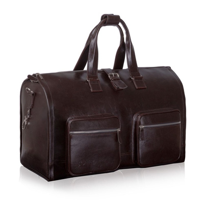 Genuine leather men's garment bag SL18 Harlow Brown