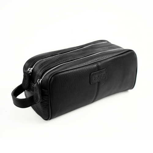 Personlised genuine leather men's beauty bag