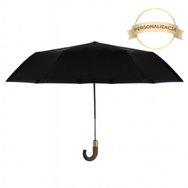 Składany mały parasol z odblaskowymi elementami - czarny