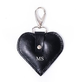 Personalised leather key ring Solier SA26 black