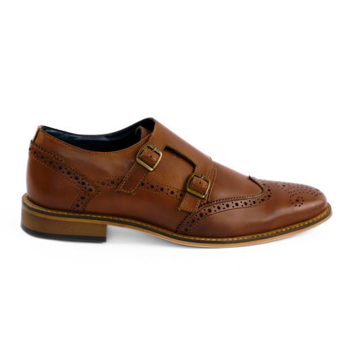 Men's stylish leather Chukka shoes / boots dark brown M467DBS