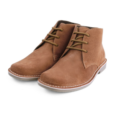 Men's stylish leather Chukka shoes / boots dark brown M467DBS
