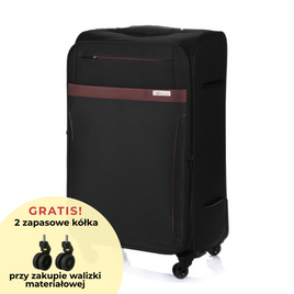 Large soft luggage L Solier STL1316 black-brown