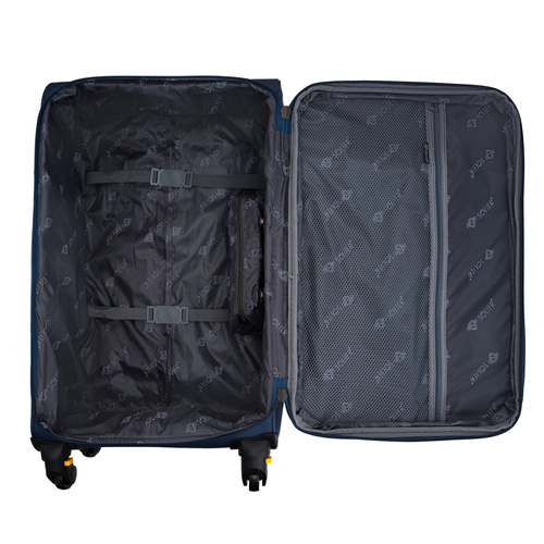 Medium soft luggage M Solier STL1801 navy-brown