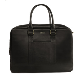 Brown leather shoulder laptop bag SL02 ABERDEEN