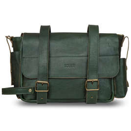 Genuine leather bicycle bag Assen SR02 green