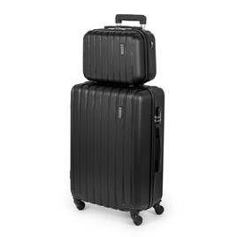 Travel suitcase set Travel case + medium suitcase 22' ABS STL902 black