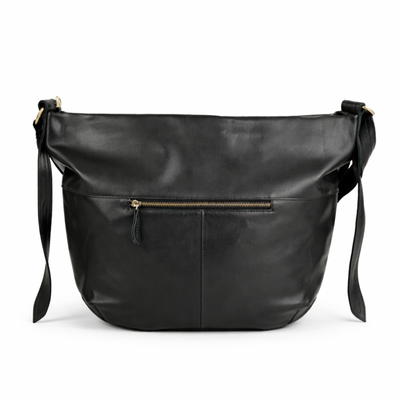 Skórzana torba shopper hobo Solier FL46 SELINE czarna 