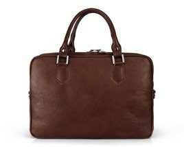 Genuine leather laptop bag Solier SL22 Kingston dark brown