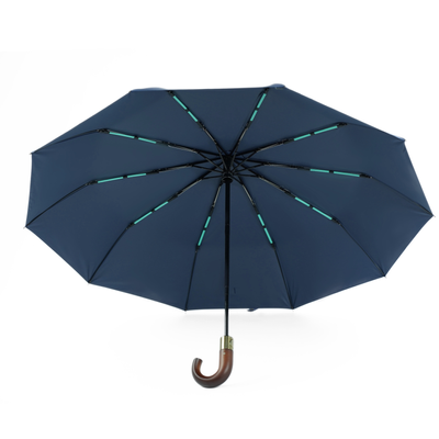 Składany mały parasol z odblaskowymi elementami - granatowy